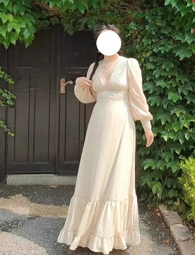 Gunne Sax Remake V Neck Prairie Dress