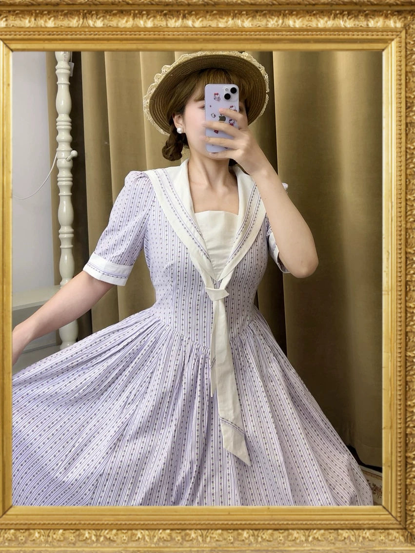 1940s Vintage Sailor Dress