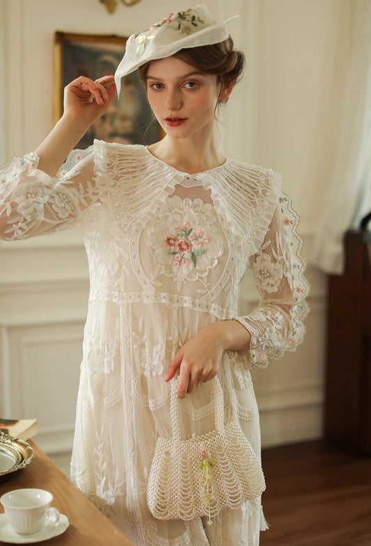 lace dress vintage lace dress vintage dress cottagecore dress fairycore dress