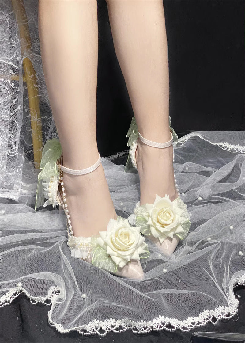 Fairycore Rose Heels with Leg-Wrapping Vines