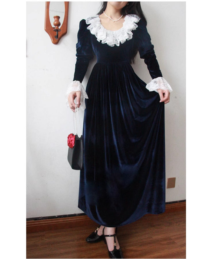 Vintage 1900s Gothic Style Velvet Dress S I Retro Fairy Vintage 1900s Gothic Style Velvet Dress S I Retro Fairy