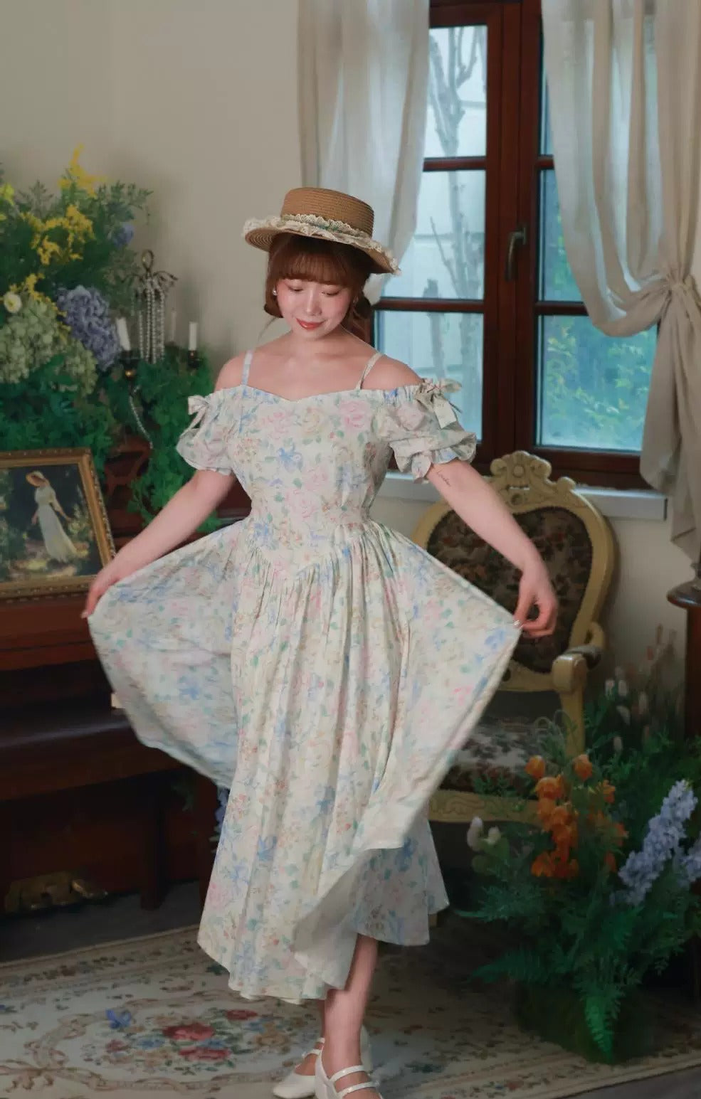 Laura Ashley Style Retro Floral Swing Dress