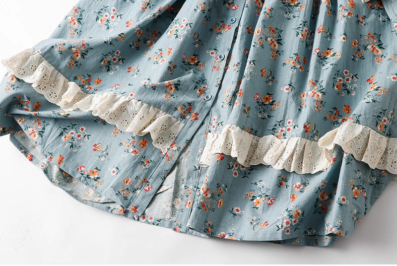 Mori Kei Floral Embroidery Dress