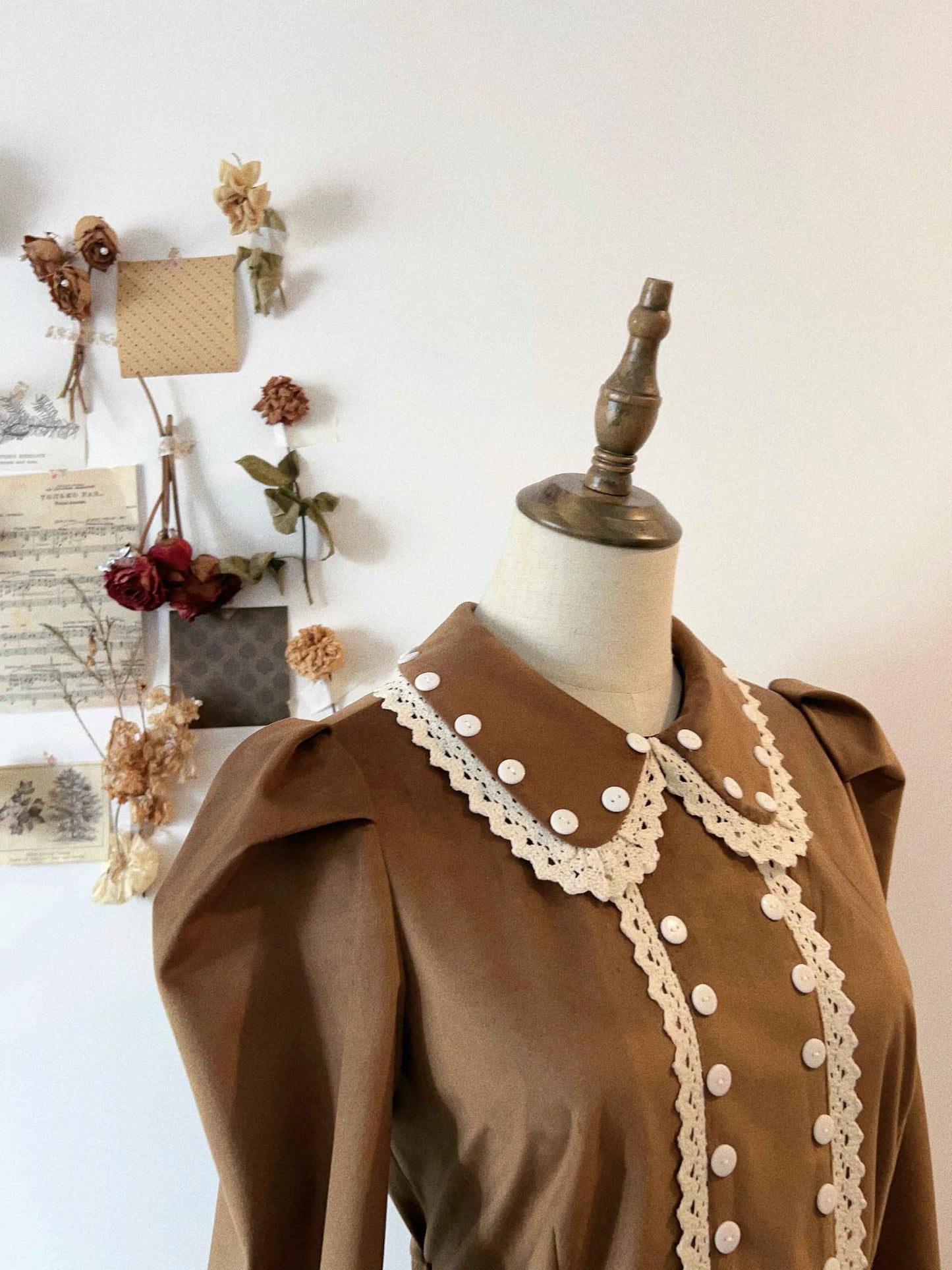 Vintage Remake Peter Pan Collar Velvet Dress