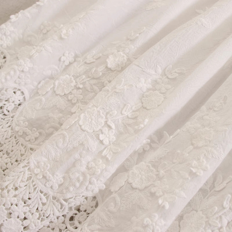 Cottagecore Embroidery Wide Leg Pants