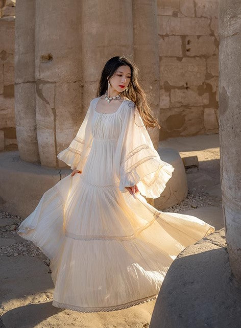 Dreamy Trumpet Sleeves Swing Prairie Dress Dreamy Trumpet Sleeves Swing Prairie Dress