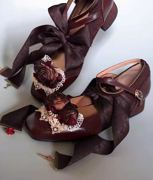 Vintage Rose Decor Mary Jane Shoes