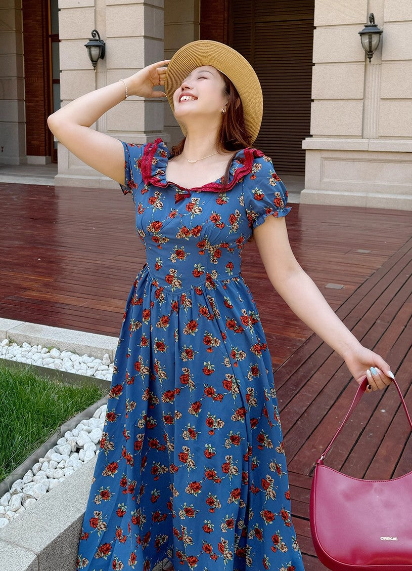 vintage dress cottagecore dress fairycore dress summer dress floral dress