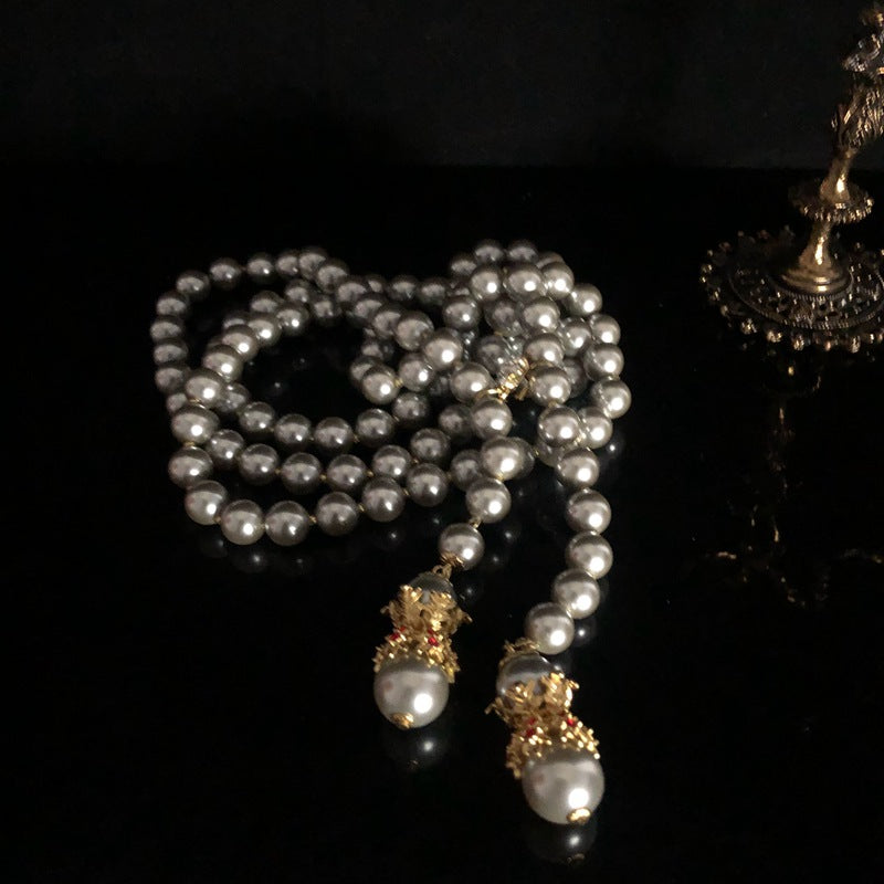 pearl necklace pearl earrings vintage jewelry