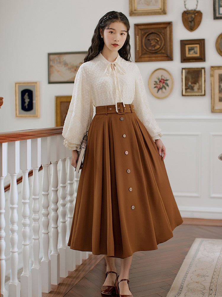 vintage skirt vintage blouse retro outfit cottagecore fairycore dress