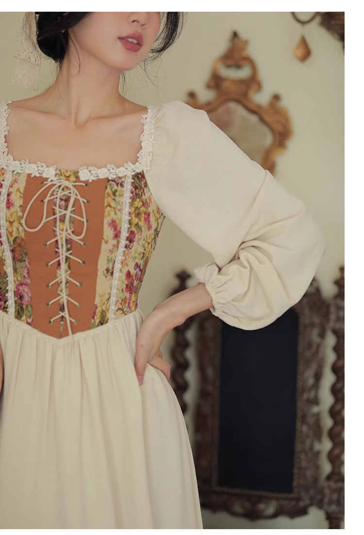 Fairycore Contrast Color Corset Dress L I Retro Fairy Fairycore Contrast Color Corset Dress L I Retro Fairy