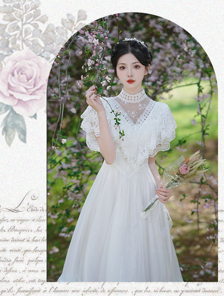 Edwardian Style Lace Bridal Dress
