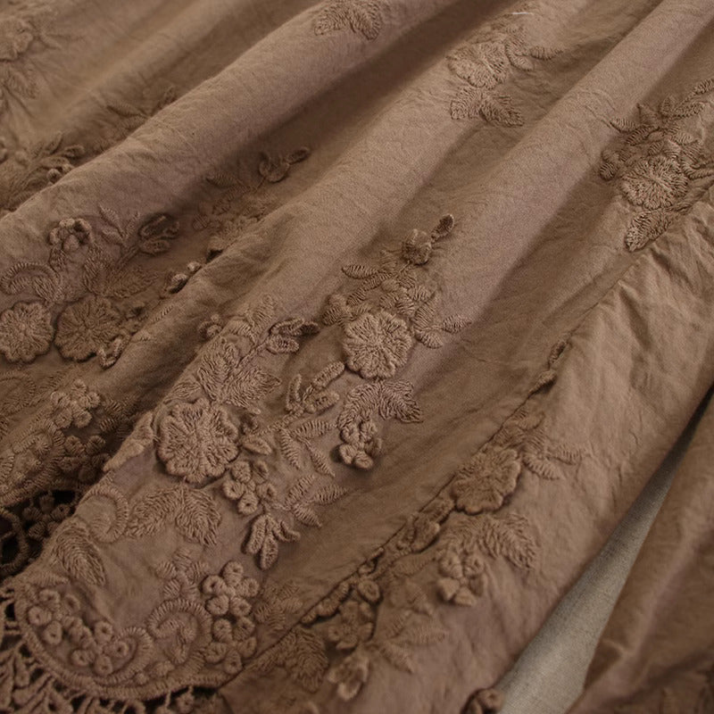 Cottagecore Embroidery Wide Leg Pants