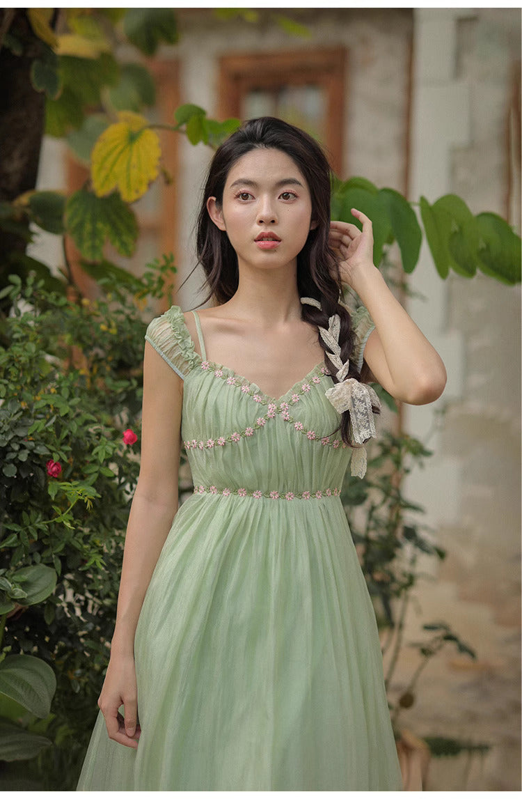 green coquette dress Coquette Floral Green Maxi Dress