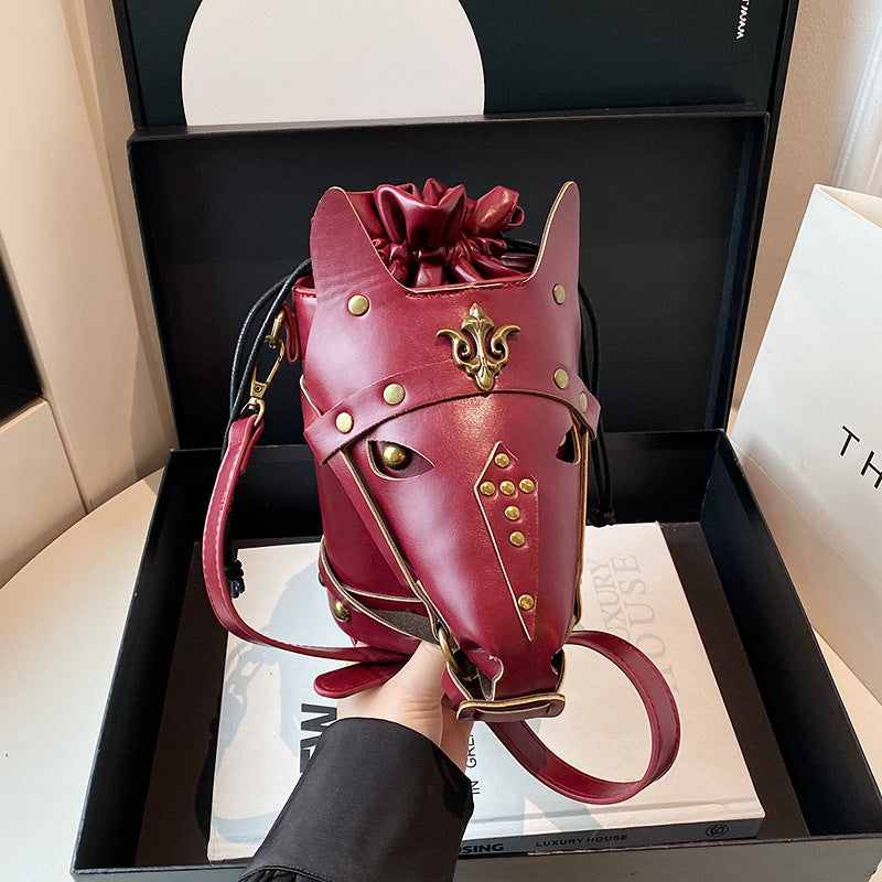Medieval Roman-style horse-head bucket bag