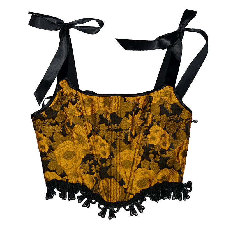 Vintage Remake Jacquard Corset