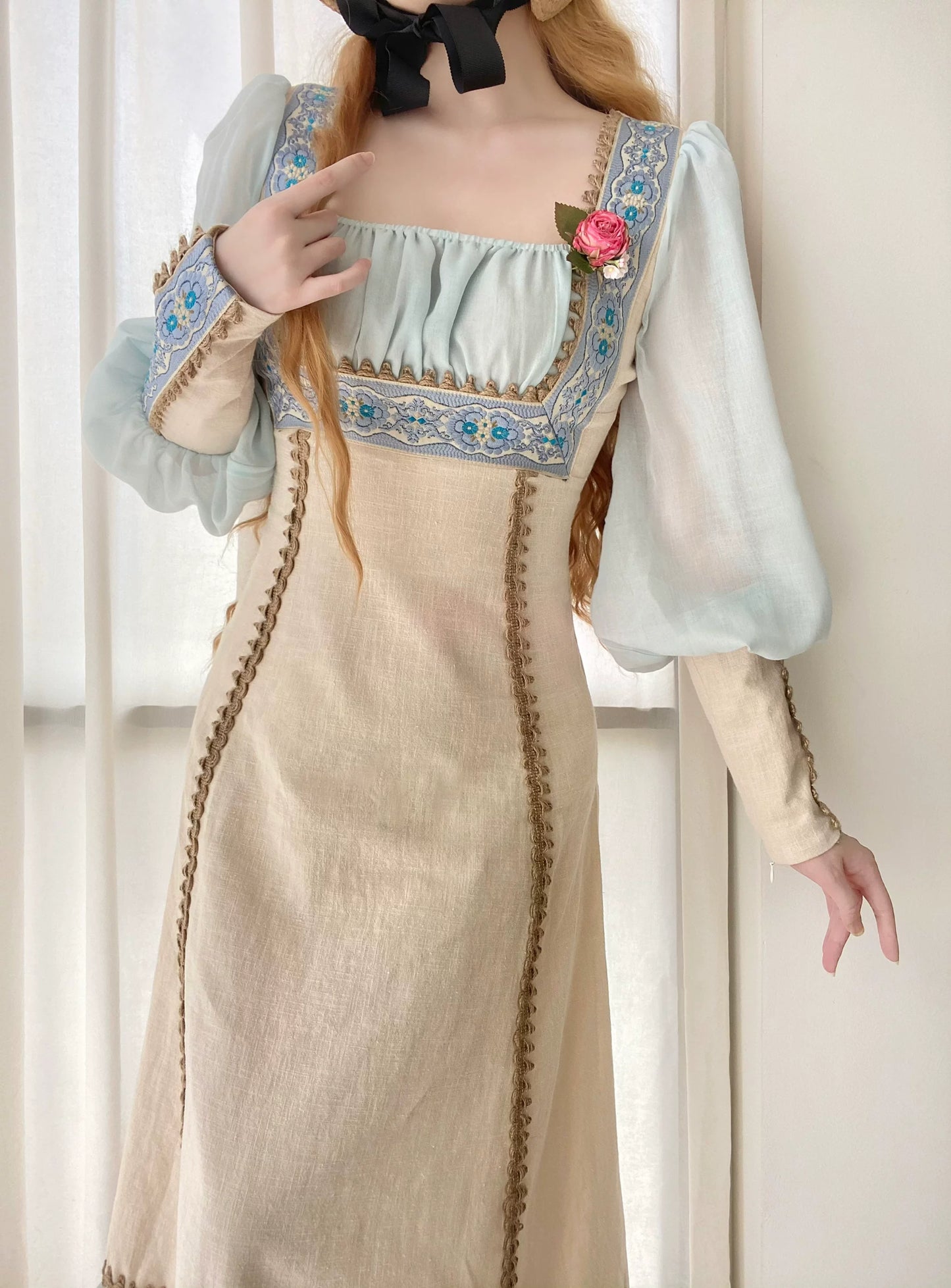 Gunne Sax Remake Prairie Dress with Leg-of-Mutton Sleeves
