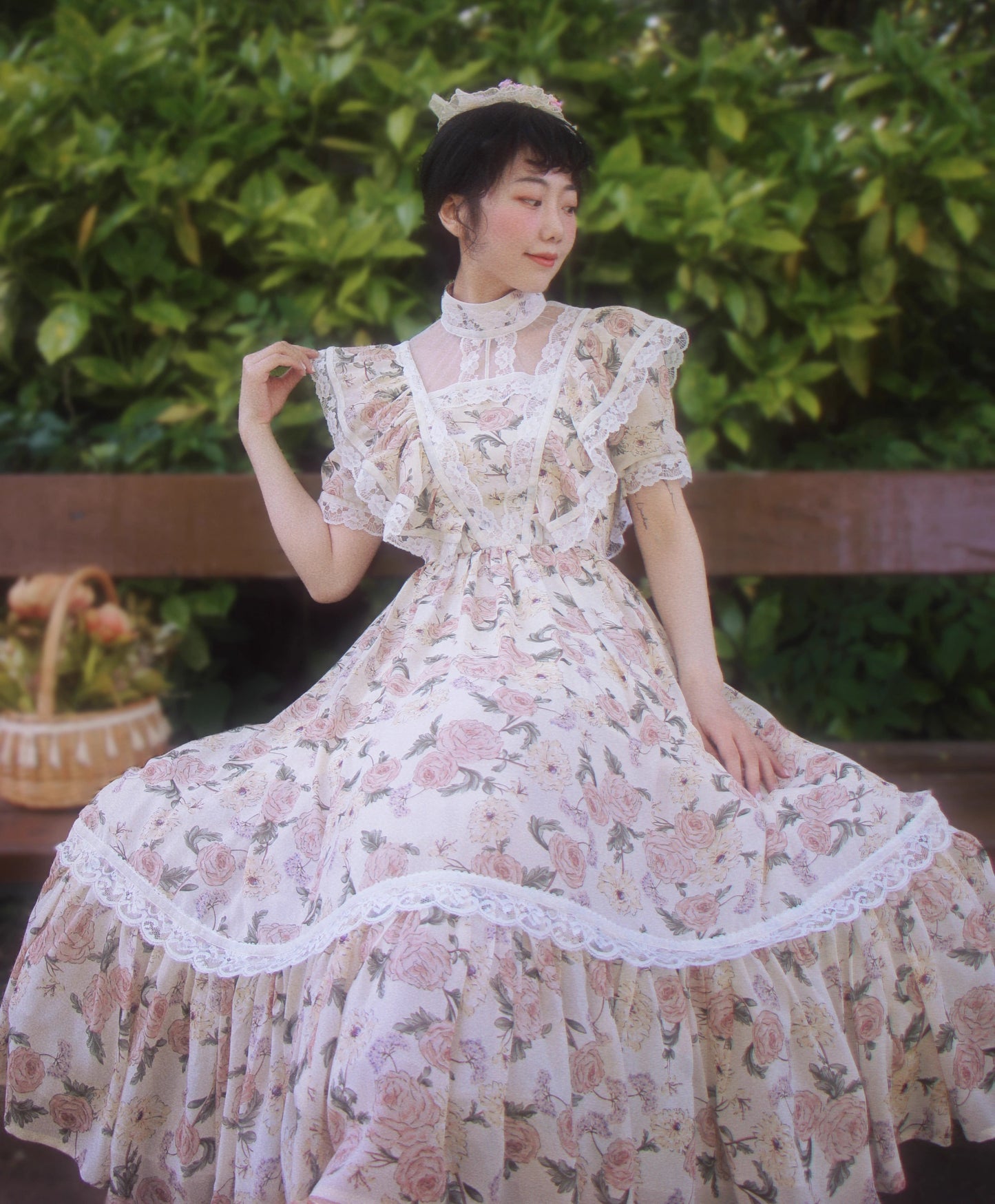 Gunne Sax Style 70S Floral Dress