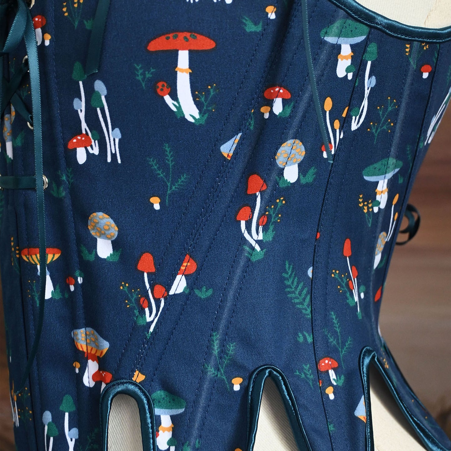 Fairycore Mushroom Print Corset