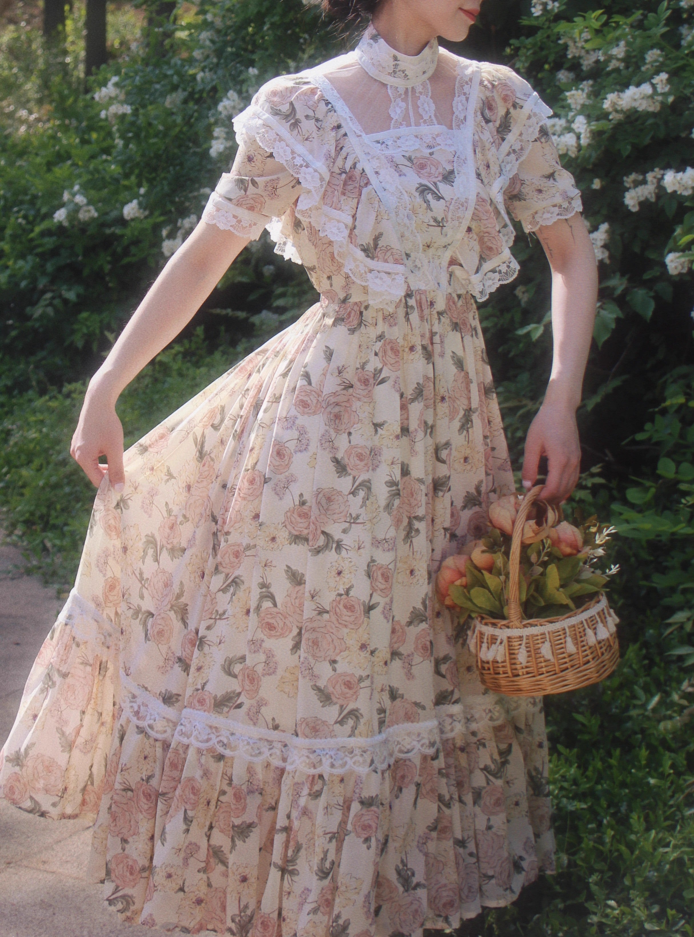 Gunne Sax Style 70S Floral Dress – Retro Fairy