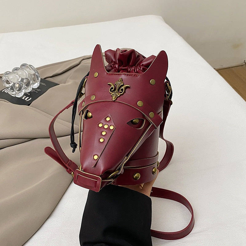 Medieval Roman-style horse-head bucket bag