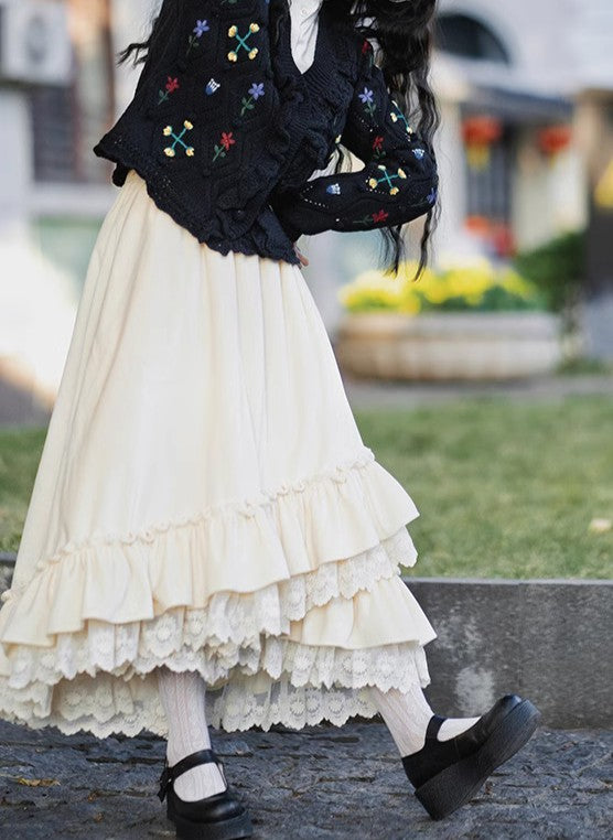Coquette Velvet Irregular Skirt
