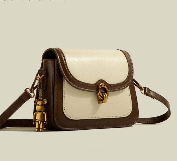  leather handbag , vintage hand bag , retro leather bag