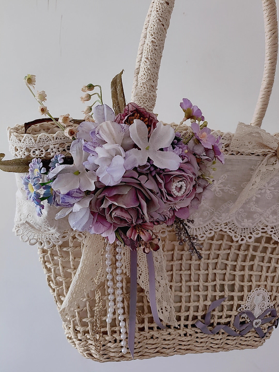 Cottagecore Flower Straw Bag