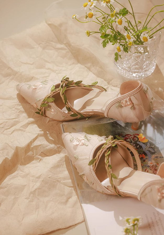 vintage shoes fairycore shoes cottagecore shoes vintage heels