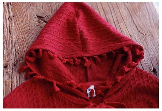 Cottagecore Embroidery Hooded Cardigan