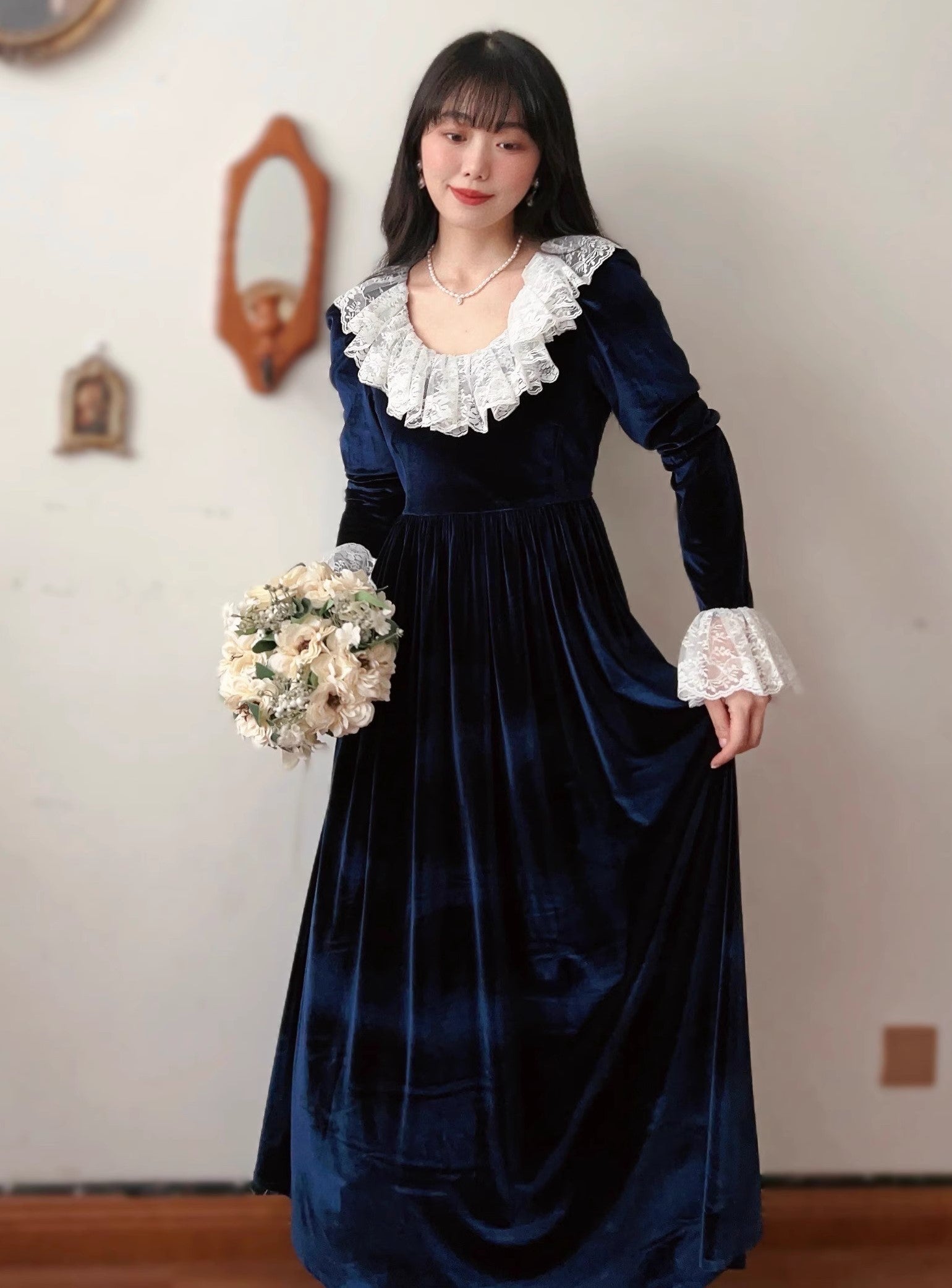 vintage dress velvet Vintage 1900s Gothic Style Velvet Dress S I Retro Fairy