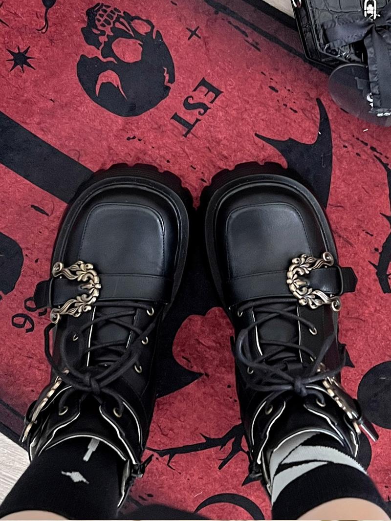 Retro Accordion Rider Thickened Martin Boots