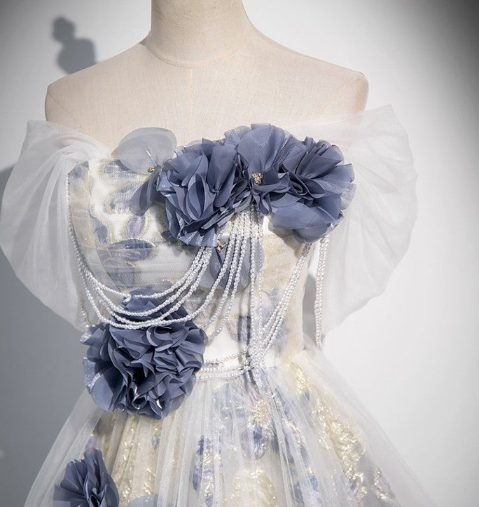 Dreamy Princess Floral Tulle Prom Dress M I Retro Fairy Dreamy Princess Floral Tulle Prom Dress M I Retro Fairy