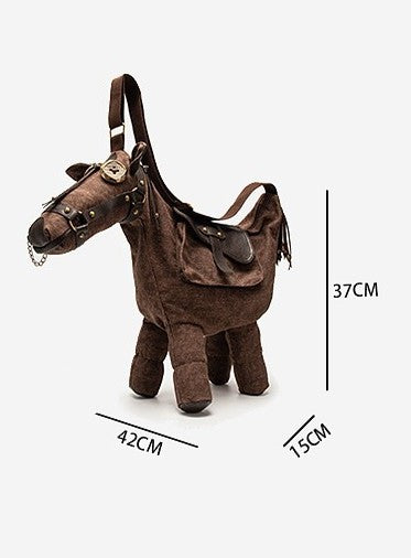Whimsical Horse Shape Canvas Shoulder bag/ Cross-Body Bag