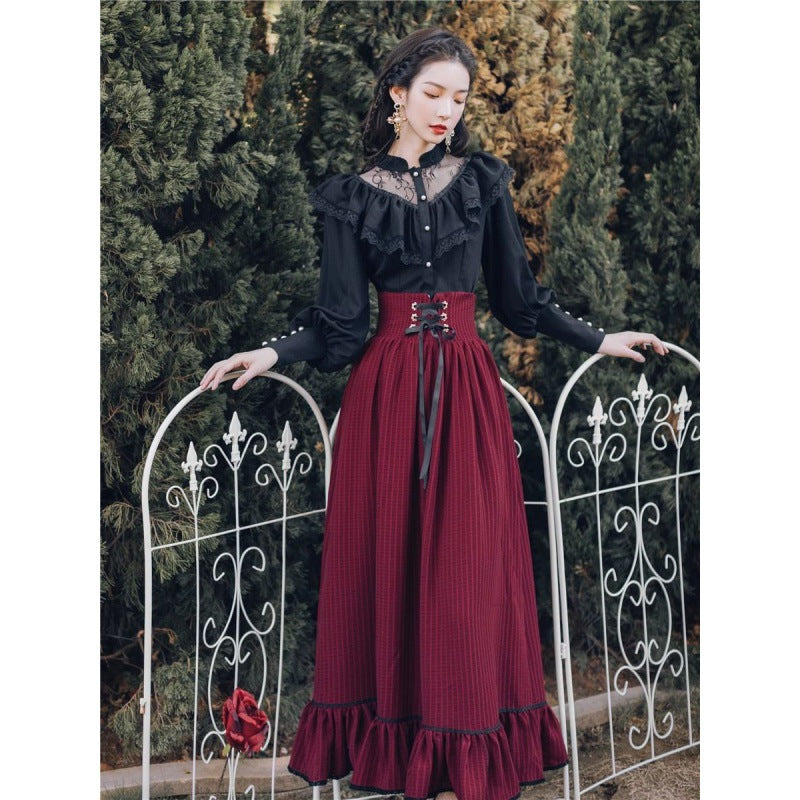 Vintage Dark Academia Top & Skirt Set S / Skirt only I Retro Fairy Vintage Dark Academia Top & Skirt Set S / Skirt only I Retro Fairy