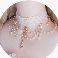 Load image into Gallery viewer, vintage necklace bridal necklace fairycore royalcore necklace lolita necklace
