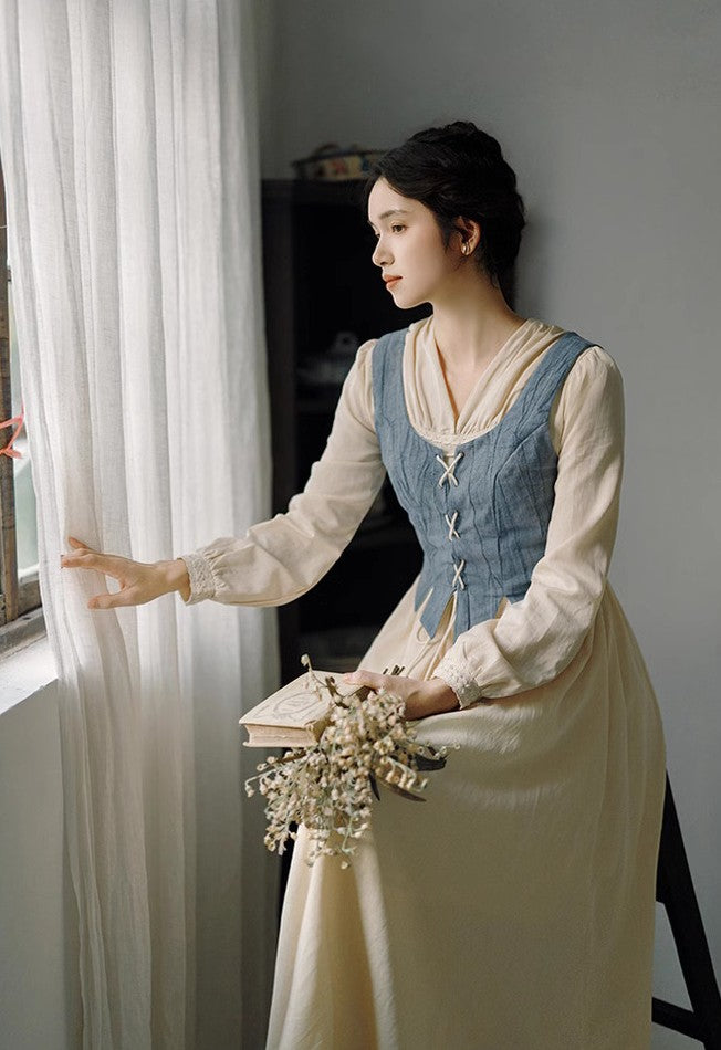 vintage dress cottagecore dress fairycore dress vintage corset farmcore period drama dress