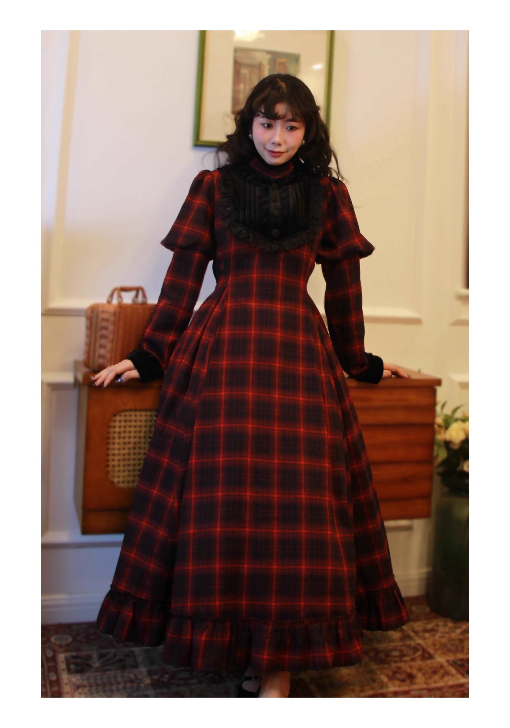 british retro tartan dress Dee Dee Black Watch Tartan Vintage 50s Full Circle Dress