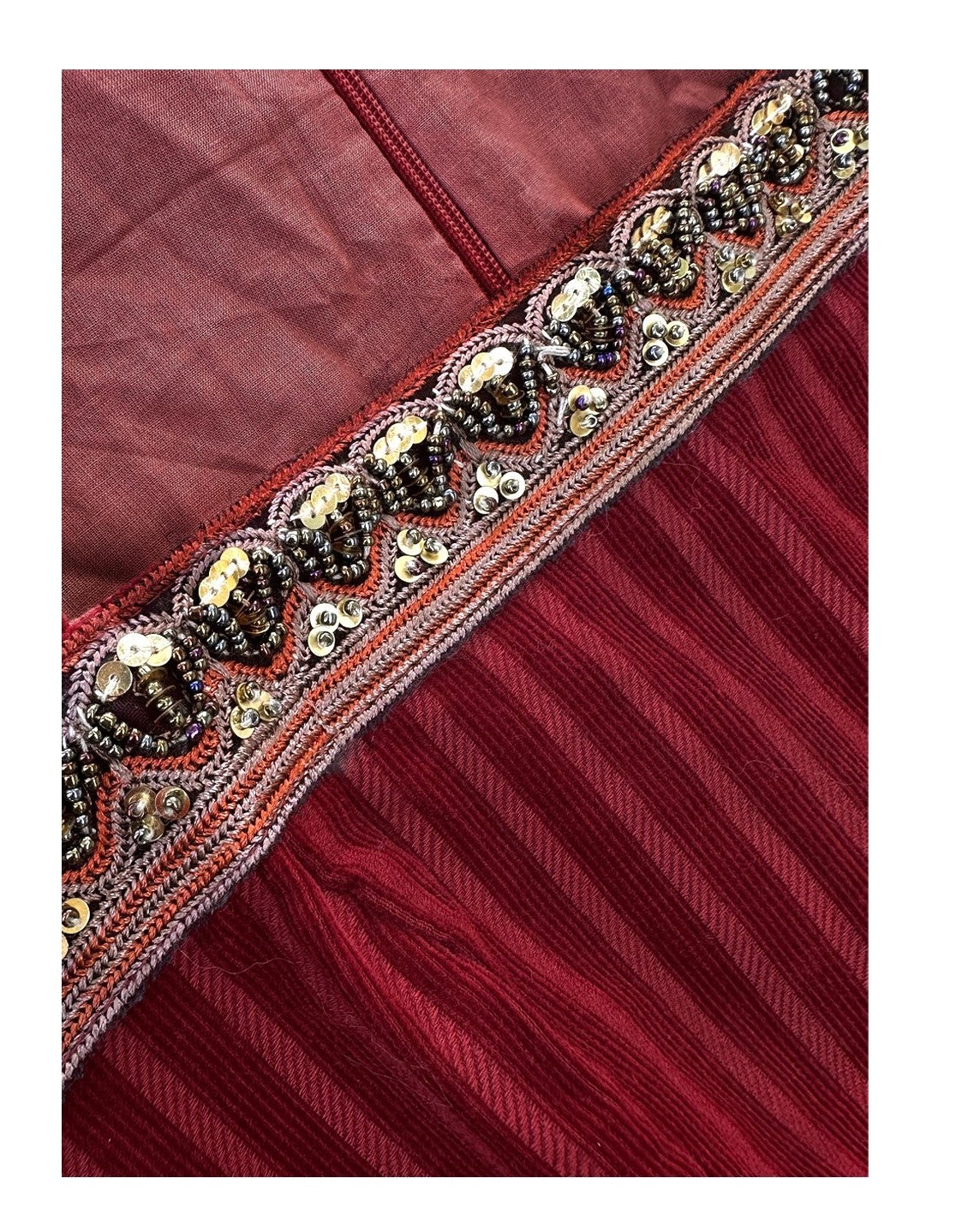 Retro Court Square neck beaded corduroy Dress