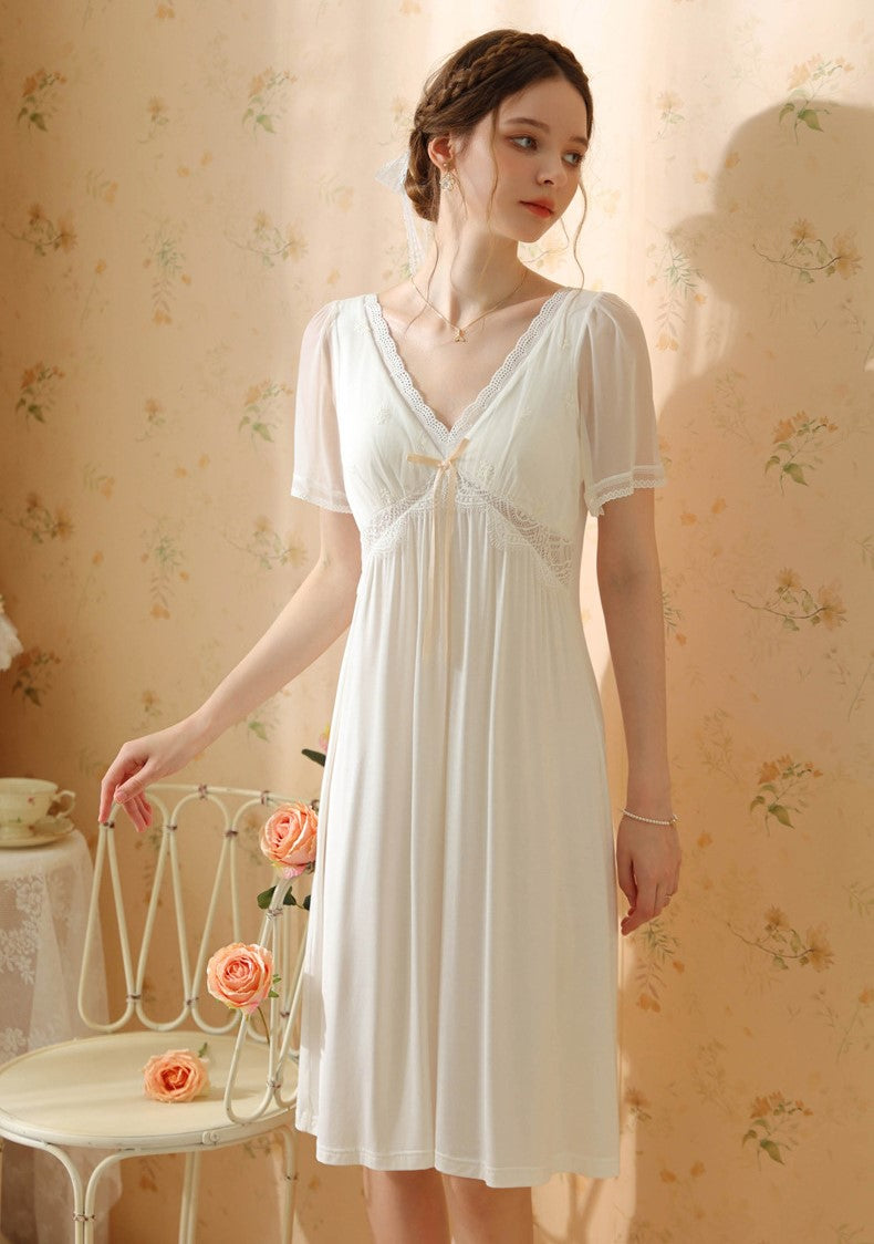 Retro V Neck Night Gowns Dress – Retro Fairy