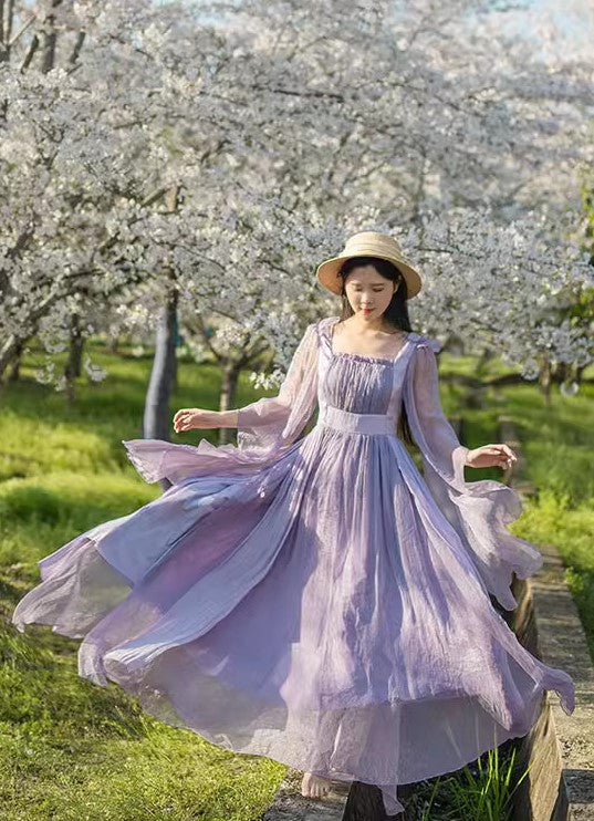 (Last Chance) Dreamy Pastel Lavender Prairie Dress