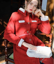 Load image into Gallery viewer, Retro Parisian Red Trench Coat
