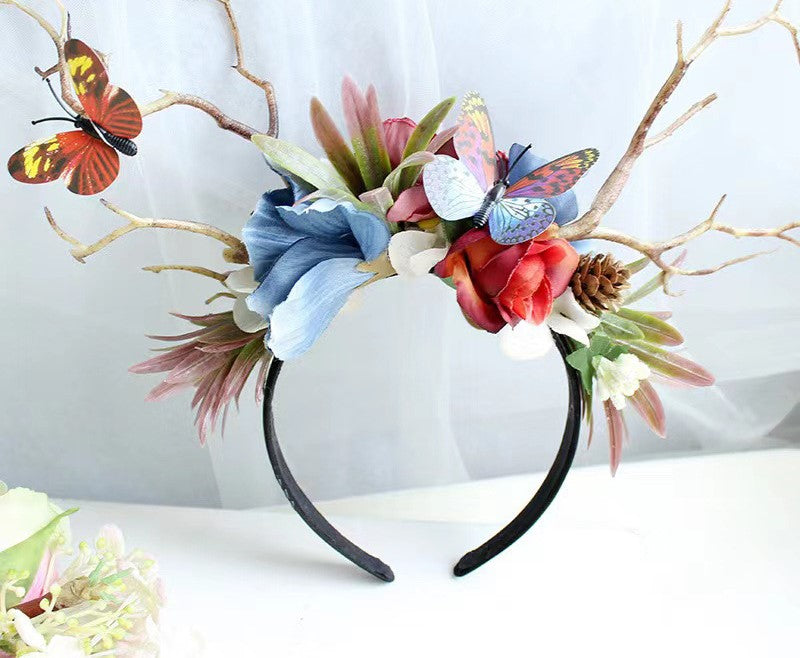 Fairycore Flower Hair Crown Bridal Hair Band