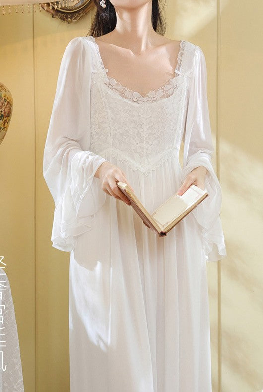 Vintage Princess Lace Stitched Night Gown Dress – Retro Fairy