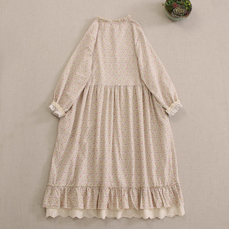 Cottagecore Mori Kei Floral Dress