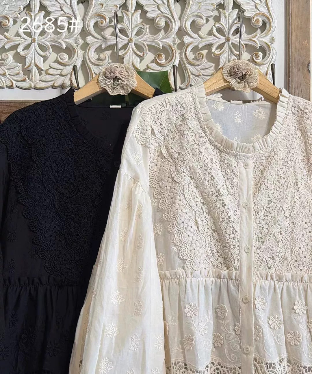 Fairycore cotton Embroidery Blouse