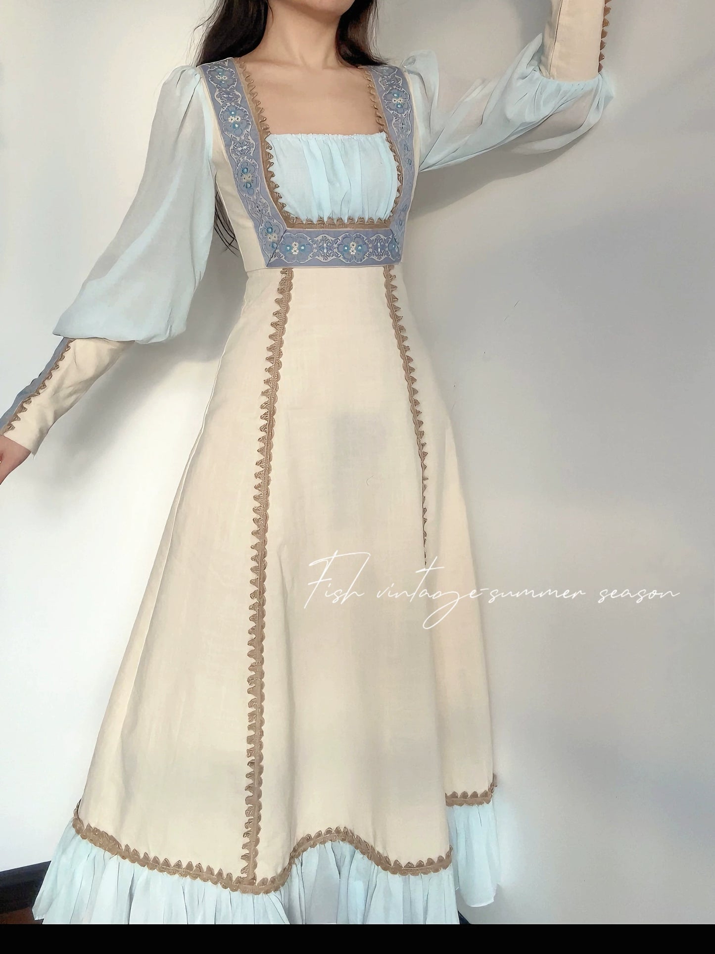 Gunne Sax Remake Prairie Dress with Leg-of-Mutton Sleeves