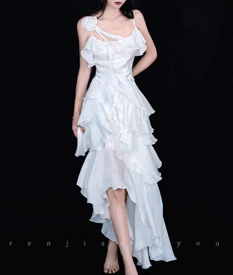 Dreamy Ruffled Irregular Slip Dress