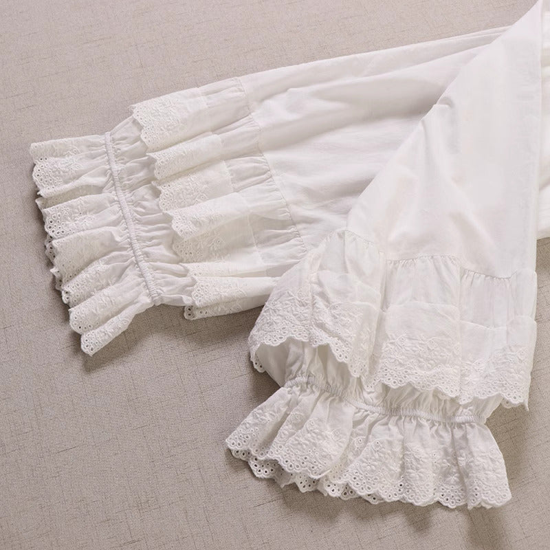 Cottagecore Ruffled Cotton Pants