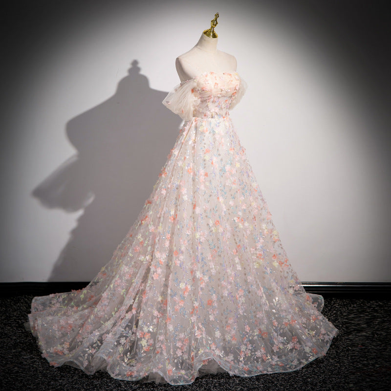 Princess Off Shoulder Tulle Prom Dress